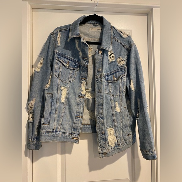 Topshop Jackets & Blazers - Top Shop Ripped Denim Jacket